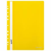 Скоросшиватель пластиковый с перфорацией BRAUBERG EXTRA, А4, 140/180 мкм, желтый, 272899