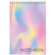Скетчбук Голография - Color, А5, 40 л., 100 г/м2, голографическая ламинация,  твердая подложка, спираль сверху