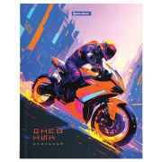 Дневник 1-4 класс 48 л., твердый, BRAUBERG, выборочный лак, с подсказом, «Крутой байк», 107159