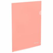 Папка-уголок жесткая, непрозрачная, А4, цвет персиковый, 0,15 мм, BRAUBERG PASTEL, 272891