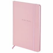 Блокнот с резинкой в клетку 96 л., А5 145х203 мм, твердая обложка, BRAUBERG, «Minimal», розовый, 116319