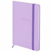 Блокнот с резинкой в клетку 96 л., А5 145х203 мм, твердая обложка, BRAUBERG, «Minimal», сиреневый, 116322