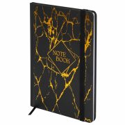 Блокнот с резинкой в клетку 96 л., А5 145х203 мм, твердая обложка с фольгой, BRAUBERG, «Marble», 116328