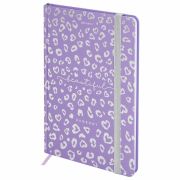 Блокнот с резинкой в клетку 96 л., А5 145х203 мм, твердая обложка с фольгой, BRAUBERG, «Leopard», 116329