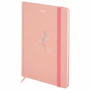 Блокнот с резинкой в клетку 96 л., А5 145х203 мм, твердая обложка с фольгой, BRAUBERG, «Pastel», 116330