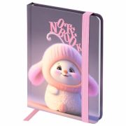 Блокнот с резинкой в клетку 96 л., МАЛЫЙ ФОРМАТ А6, 109х148 мм, твердая обложка, ЮНЛАНДИЯ, «Пушистик», 116338