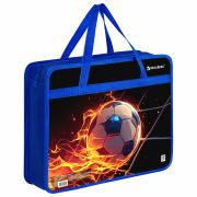 Папка на молнии с ручками BRAUBERG А4, 1 отделение, пластик, 80 мм, «Burning ball», 273373