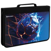 Папка на молнии BRAUBERG А4 с ручкой, с органайзером, 1 отделение, «Score goal», 273385