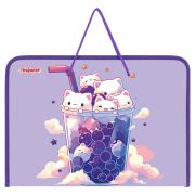 Папка для труда на молнии с ручками ПИФАГОР А4, 1 отделение, пластик, органайзер, «Bubble tea», 273387