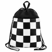 Мешок для обуви BRAUBERG БОЛЬШОЙ, с ручкой, карман на молнии, сетка, 49х41 см, «Black and White», 273452