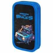 Пенал ЮНЛАНДИЯ, 2 отделения, картон с эффектом soft-touch, 19х11 см, «Rule breaker», 273498