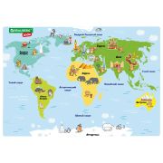 Настольное покрытие BRAUBERG KIDS, А3+, пластик, 46x33 см, «Кот-энтузиаст изучает Мир», 273619