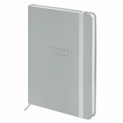 Ежедневник недатированный с резинкой А5 145х203 мм, BRAUBERG, твердый, 160 л, «Minimal», серый, 116302