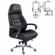 Кресло офисное «EPIK» A-181-G, мультиблок, натуральная кожа, черное