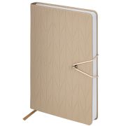 Ежедневник недатированный А5 138х213 мм, BRAUBERG «Braided», под кожу, гвоздик 160 л., бежевый, 116598