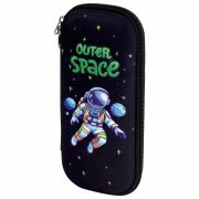 Пенал ЮНЛАНДИЯ, 1 отделение, карман, полиэстер/EVA, 22х10х5 см, «Outer space», 273192