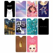 Обложка-карман для карт и пропусков с вырезом «Cool Mix», 95х65 мм, 10 дизайнов ассорти, ПВХ, STAFF, 238878