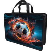 Папка-портфель Lamark «Крутой футбол», А4, 34х24,5х7 см, 1 отделение, на молнии, с ручками, печать по пластику с двух сторон