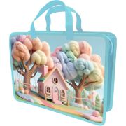 Папка-портфель Lamark «Уютный домик», А4, 34х24,5х7 см, 1 отделение, на молнии, с ручками, печать по пластику с двух сторон