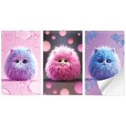 Блокнот на скобе Lamark серия «Пушистики», А6, 30 л., 102х162  мм, клетка