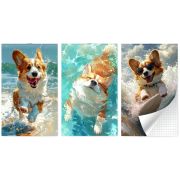 Блокнот на скобе Lamark серия «Счастливый корги», А6, 30 л., 102х162  мм, клетка