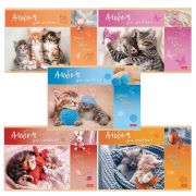 Альбом для рисования А4 16 л., скоба, обложка картон, HATBER, 205х290 мм, «Мяу-Котики», 086277, 16А4В