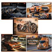 Альбом для рисования А4 48 л., скоба, обложка картон, HATBER, 205х290 мм, «Autotravel», 079731, 48А4В