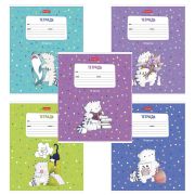 Тетрадь 18 л., HATBER линия, обложка картон, «Приключения кота Пирожка» (микс в спайке), 080118, 18Т5В2