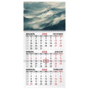 Календарь квартальный на 2026 г., 1 блок, 1 гребень, бегунок, офсет, BRAUBERG, «Горы», 116742