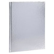 Блокнот А5 167х216 мм, 80 л., твёрдый, бумвинил «METALLIC», клетка, блок 5 цв., HATBER, серебро, 084777, 80ББ5В1