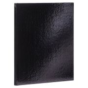 Блокнот А5 167х216 мм, 80 л., твёрдый, бумвинил «METALLIC», клетка, блок 5 цв., HATBER, черный, 084779, 80ББ5В1