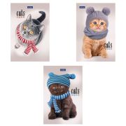 Блокнот МАЛЫЙ ФОРМАТ А6, 40 л., склейка, мелованная бумага, клетка, глянцевая ламинация, HATBER, «Кототерапия», 057230, 40Б6лA1к