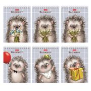 Блокнот МАЛЫЙ ФОРМАТ А6, 40 л., гребень, картон, клетка, HATBER, «Хорошо быть ёжиком», 080472, 40Б6В1гр