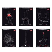 Блокнот МАЛЫЙ ФОРМАТ А6, 60 л., гребень, картон, клетка, HATBER, «Нескучные герои», 088310, 60Б6В1гр