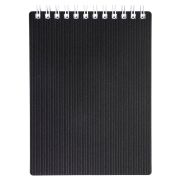 Блокнот МАЛЫЙ ФОРМАТ А7, 80 л., гребень, обложка пластик «VELVET», клетка, HATBER, черный, 081561, 80Б7В1гр_01601