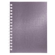 Блокнот МАЛЫЙ ФОРМАТ А6, 80 л., гребень, бумвинил «METALLIC», клетка, HATBER, коричневый, 086312, 80ЗК6бвВ1гр