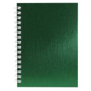 Блокнот МАЛЫЙ ФОРМАТ А6, 80 л., гребень, бумвинил «METALLIC», клетка, HATBER, зеленый, 086313, 80ЗК6бвВ1гр