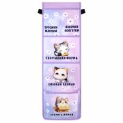 Кармашки-органайзер в шкафчик для детского сада ЮНЛАНДИЯ, увеличенный размер, 26х80 см, «Sleepy kitty», 273281