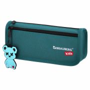 Пенал мягкий BRAUBERG KIDS, 2 отделения, полиэстер, «Cool bear», 22x10x6 см, 273554