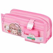 Пенал мягкий BRAUBERG KIDS, 3 отделения, кармашек на карабине, полиэстер, «Sweet friends», 22х10х7 см, 273558