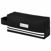 Пенал-органайзер BRAUBERG с ручкой, 2 отделения, полиэстер, 23x10 см, черный, 273592