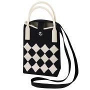 Сумочка-органайзер повседневная HEIKKI KNIT (ХЕЙКИ) кросс боди, вязаная, 17х12х5 см, «Black&White», 273793