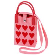 Сумочка-органайзер повседневная HEIKKI KNIT (ХЕЙКИ) кросс боди, вязаная, 17х12х5 см, «Hearts», 273795