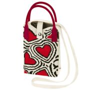 Сумочка-органайзер повседневная HEIKKI KNIT (ХЕЙКИ) кросс боди, вязаная, 17х12х5 см, «Red and black», 273796