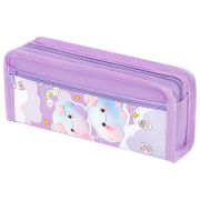 Пенал ЮНЛАНДИЯ ЮНИОР, 2 отделения, полиэстер, «Purple clouds», 21х8х6 см, 273810