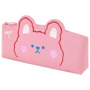 Пенал ЮНЛАНДИЯ ЮНИОР, 1 отделение, искусственная кожа, «Pink bear», 20х9х7 см, 273818