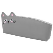 Пенал ЮНЛАНДИЯ ЮНИОР, 1 отделение, искусственная кожа, «Gray kitty», 20х9х7 см, 273819