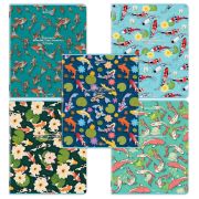 Тетрадь А5, 48 л., BRAUBERG, скоба, клетка, TWIN-лак, «Карпы Кои» (микс в спайке), 405332