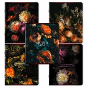 Тетрадь А5, 48 л., BRAUBERG, скоба, клетка, глянцевый лак, «Цветы», (микс в спайке), 405333