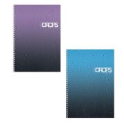 Тетрадь А4 80 л., HATBER, гребень, клетка, глянцевая ламинация, «Drops» (микс в спайке), 088870, 80Т4лВ1гр